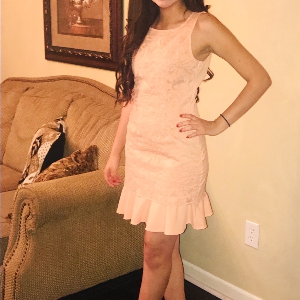 Floral lace mini dress